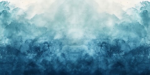 Abstract Blue and White Watercolor Background with Fluid Texture and Gradient Shades
