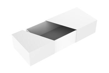 Paper Hard Box Mockup Isolated On White Background. 3d illustration