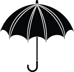 Elegant Umbrella Silhouette Vector Illustration Design 