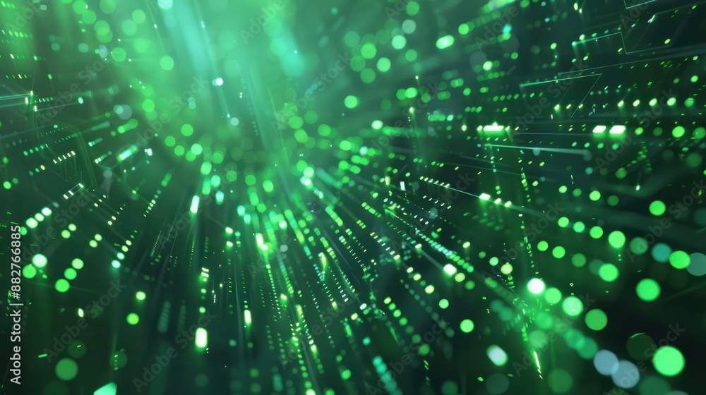 Poster abstract green technology background - generative ai