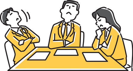 悩む男女の会社員