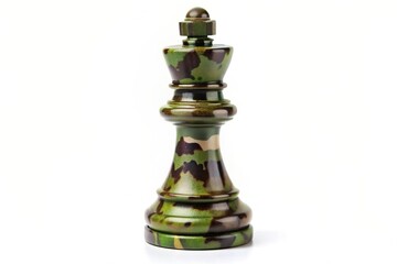 chess piece in camouflage pattern. Military warfare strategy