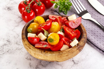 Italian Caprese salad with tomato and mozzarella