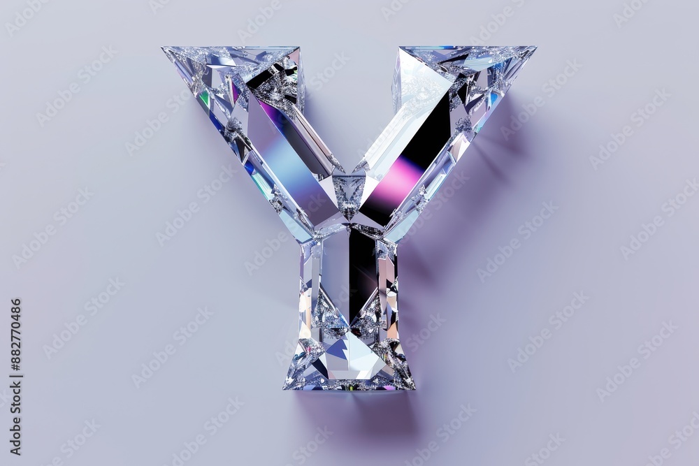 Wall mural A large diamond letter Y with smaller diamonds surrounding it