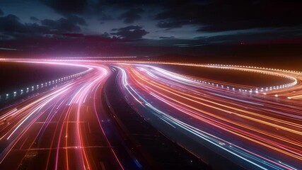 The energy of the festival is captured in the continuous flow of car light trails a testament to the spirit of the event.