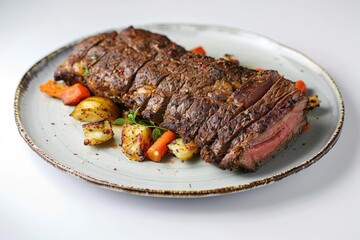 Mouthwatering Flank Steak with Chimichurri Sauce and Crispy Roasted Potatoes
