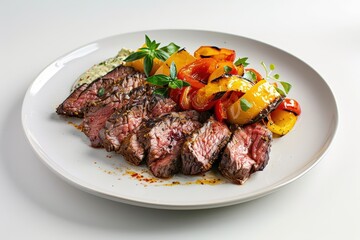 Tasty Hanger Steak with Smoky Aioli and Charred Cherry Peppers