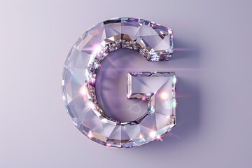 A pink letter G with a diamond pattern on it