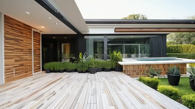 Modern Home Extension With Deck and Courtyard in Melbourne Generative AI