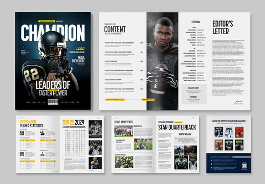 American Football Sport Magazine Template