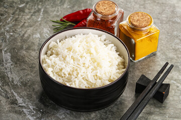Steamed Basmati rice in the bowl