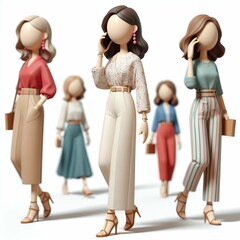 Obraz premium A businesswoman talking to someone over the mobile phone while walking in the co-working office.3d illustration. 