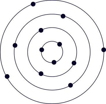 Atom simple thin line icon vector illustration. Atomic science, planet revolving around