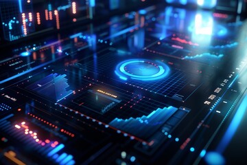 Fototapeta premium Futuristic Interface with Data Visualization