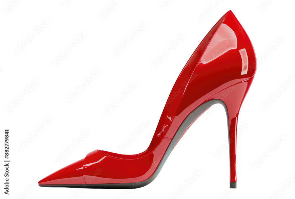 Wall mural photo of a red high heel isolated on transparent background