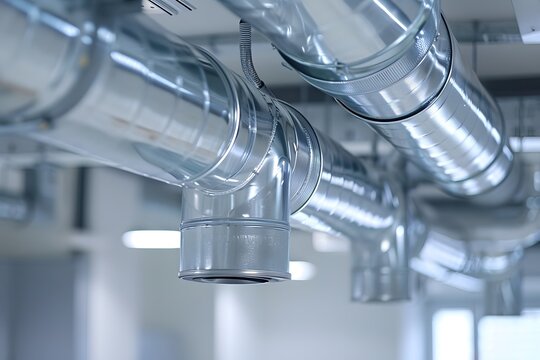 Modern HVAC Ductwork System in an Industrial Setting