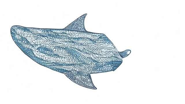 Blue Shark Illustration Generative AI