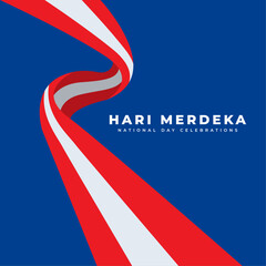 Obraz premium Malaysia Merdeka flag element. Ribbon flags of Malaysia. 