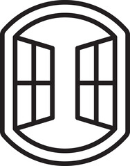 Arch Window Frame Line Icon

