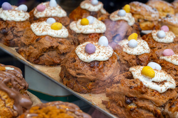 Scones - traditional British baked good, popular in the United Kingdom and Ireland, tea buns make with yeast with different toppings