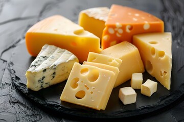 Assorted Cheeses on a Slate Platter