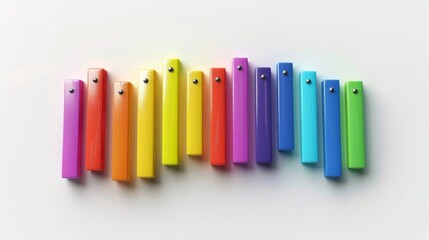 Fototapeta premium Colorful Pens Lined Up Neatly