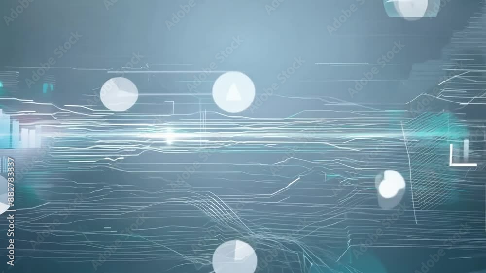 Poster digital data flow with graphs and circles generative ai