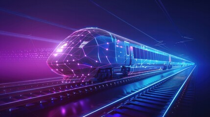 The high-speed train of the future future logistics modern technology transportation concept