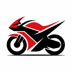 Modern Motorcycle Logo Design Superbike Silhouette Vector Art Illustration Concept Template.
