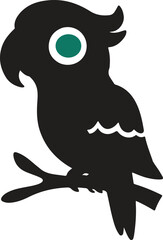 silhouette vector art illustration of a black bird