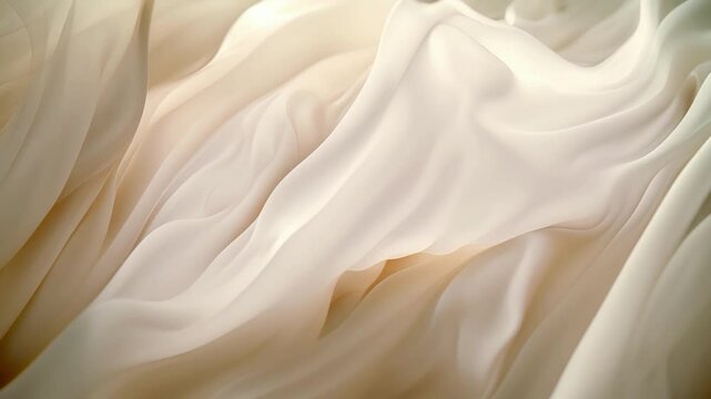 Strands of silk flutter and twist in every direction as if attempting to escape the grasp of the wind.