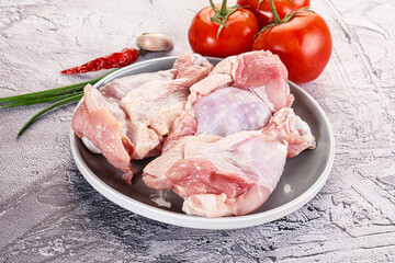 Raw turkey shoulder wing for cooking