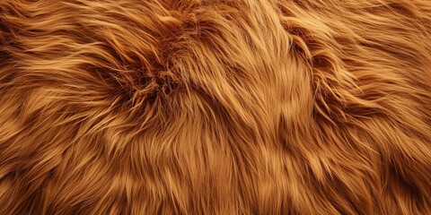 Fototapeta premium Closeup of fluffy orange fur texture background animal concept, copy space