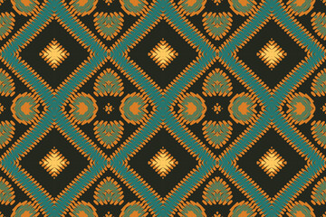 Abstract Ikat Art Seamless Pattern Folk Embroidery Aztec Geometric Art, Geometric Ethnic, African Ikat Paisley Embroidery. Navajo, Seamless Pattern