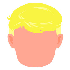 flat icon avatar adult man with presentable good man short yellow blonde hair.