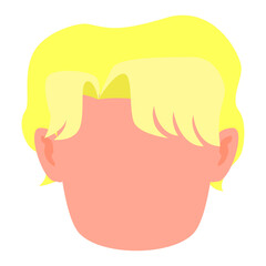 flat icon avatar adult man with long straight yellow blonde hair.