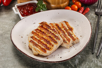 Tasty grilled pork meat steak