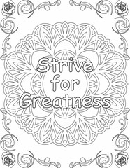 Printable mandala coloring page for kids and adults with motivational quote for self love and self care. it helps to succeed and struggle against life to enjoy the tough journey
