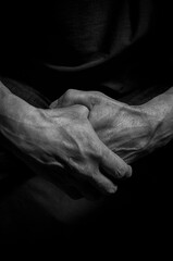 Hands of an old man