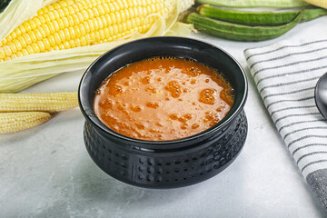 Vegan cuisine - hot tomato soup