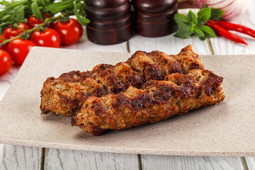 Chicken kebab minced meat and spices