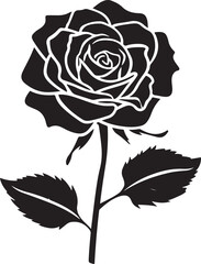 Rose flower silhouette Illustration vector