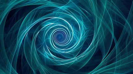 Naklejka premium Blue abstract spiral pattern. Abstract spiral pattern in shades of blue, featuring a glowing center.