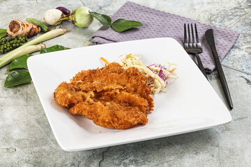Tonkatsu fried cutlet with cabbage