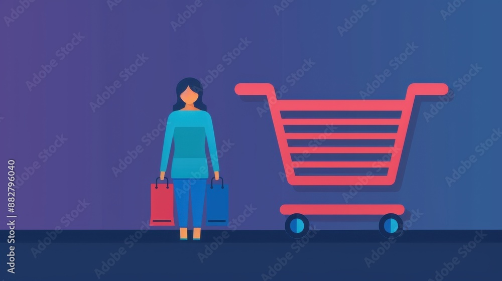 Poster smooth checkout process interface with copy space, digital shopping concept, hassle-free payment, de