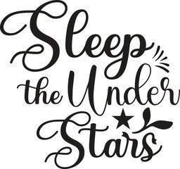 Camping Typography Vector Silhouettes Art Design