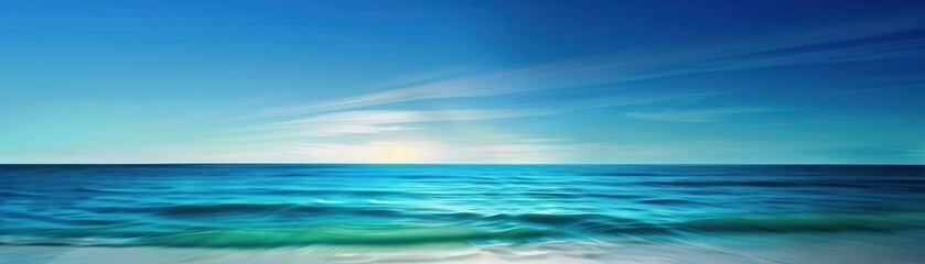 Obraz premium Tranquil Seascape with Gentle Waves and Clear Blue Sky