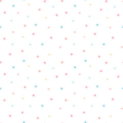 Watercolor pastel star seamless pattern vector. Brush stroke shining stars. Beautiful design for fabric, textile, baby dress, skirt, kid cloth, wrapping, paper, card, decor, print, banner, cover.