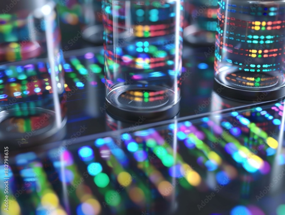 Poster close-up of dna microarray hybridization. ai.
