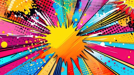 Energetic and Colorful Abstract Pop Art Background